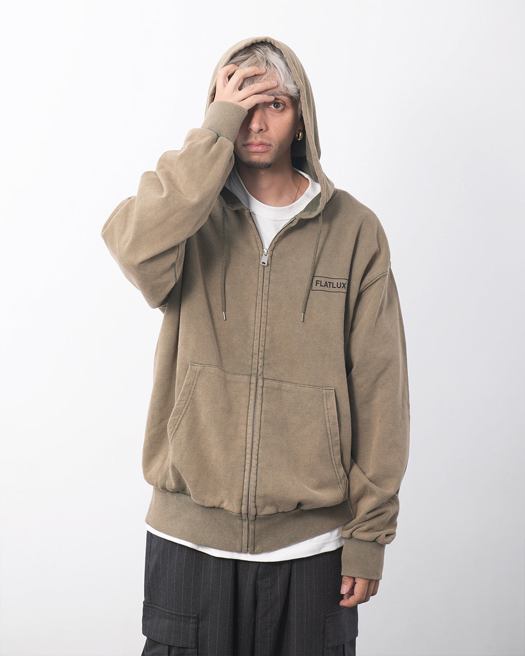 Distress Zip Hoodie