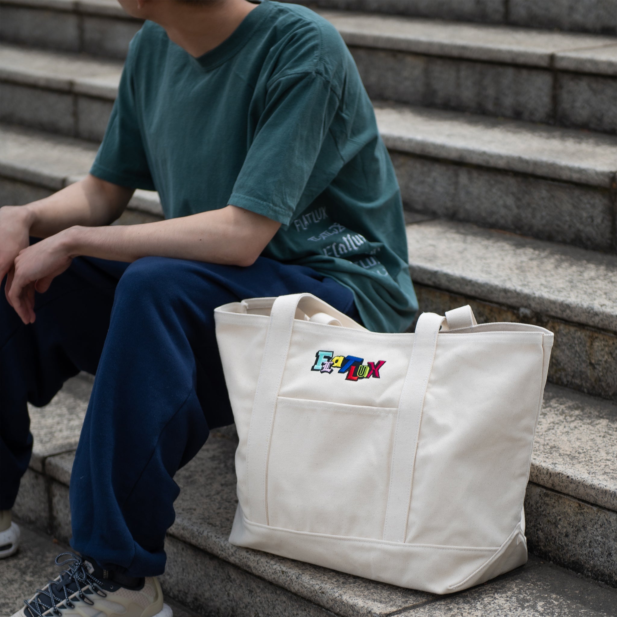 STUSSY CDG CANVAS TOTE NATURALキャンバストート-